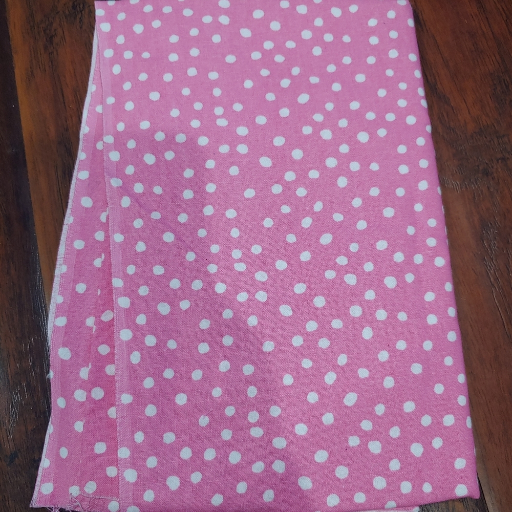 medium pink cream dot fabric
